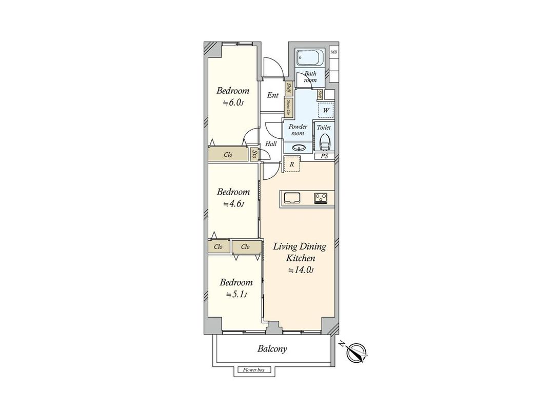 3LDK Apartment for Sale in Minamiyukigaya, Ota Ward, Tokyo - Thumbnail 3