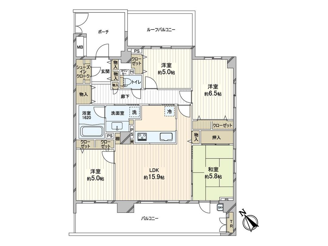 Cosmo Tama River Nakano Island Wing Form 4LDK Apartment for Sale - Thumbnail 3
