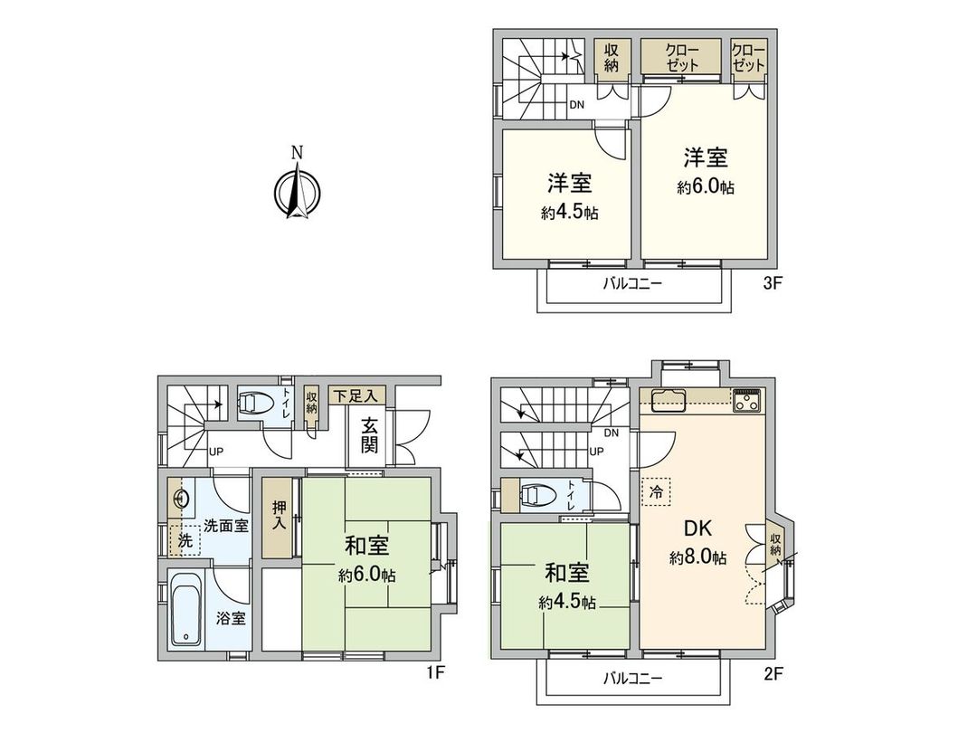 4DK Detached House in Fuchu City, Tokyo | 83.61㎡ | 1999 Build - Thumbnail 3