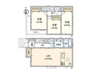 Newly Built 3LDK House in Fukuda 2-chome, Minato Ward, Nagoya — Floorplan, Minato, Aichi
