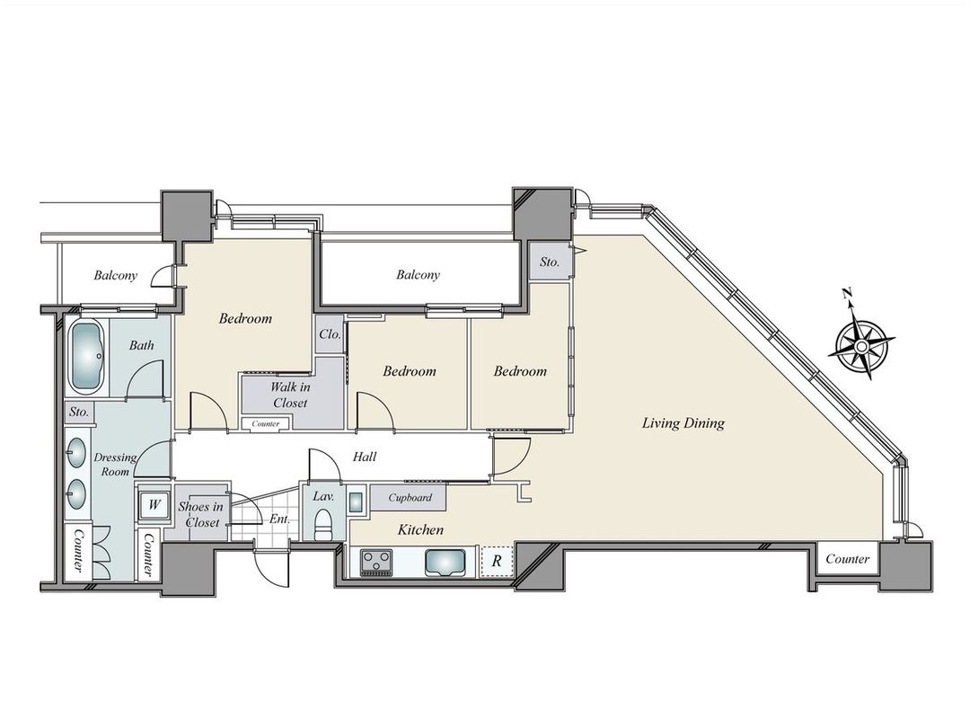 3LDK Apartment in Shirokane Tower, Minato-ku, Tokyo - Thumbnail 3