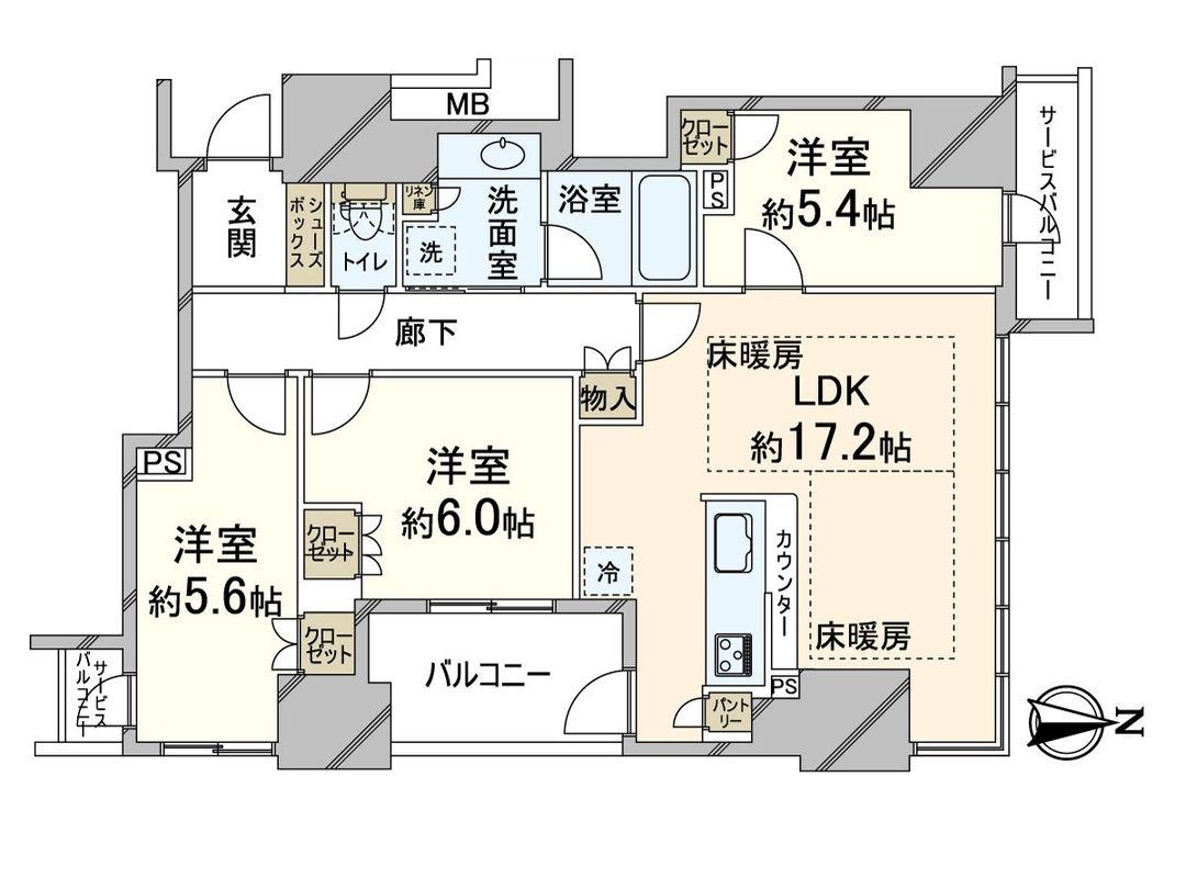 Laurel Tower Midosuji Honmachi 3LDK Condo in Central Osaka - Thumbnail 2