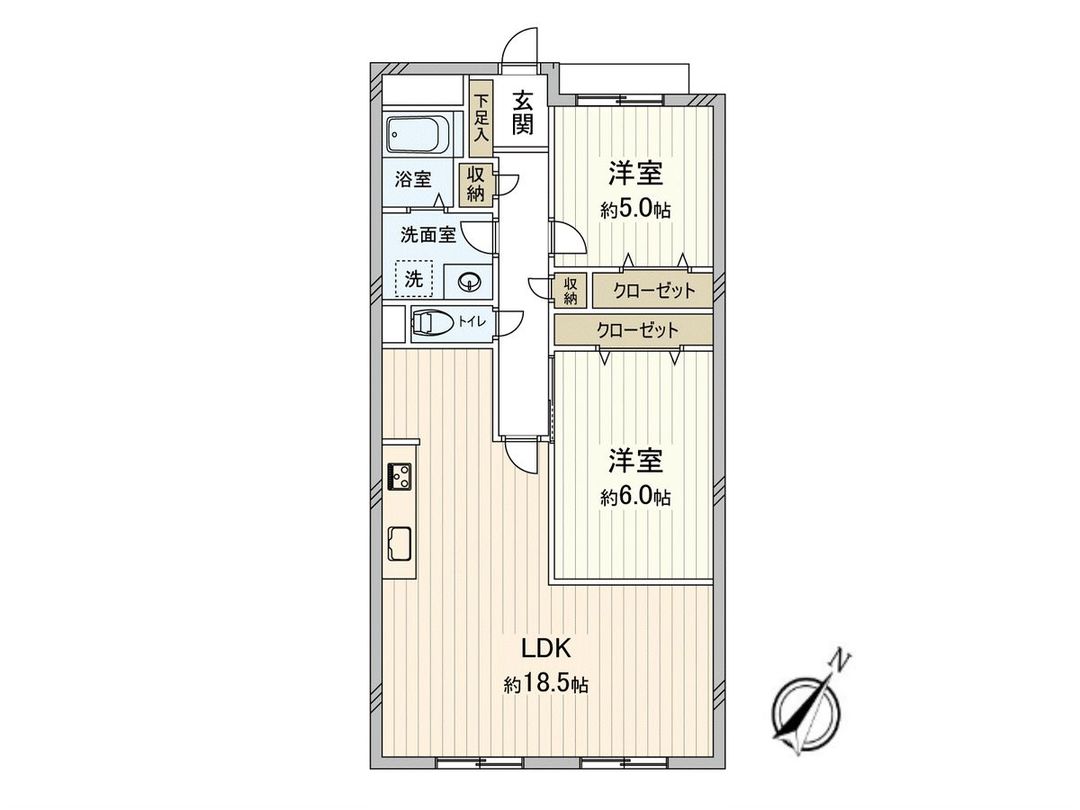 2LDK Apartment in Nishi-ku, Hiroshima - 66.44 sqm - Thumbnail 3