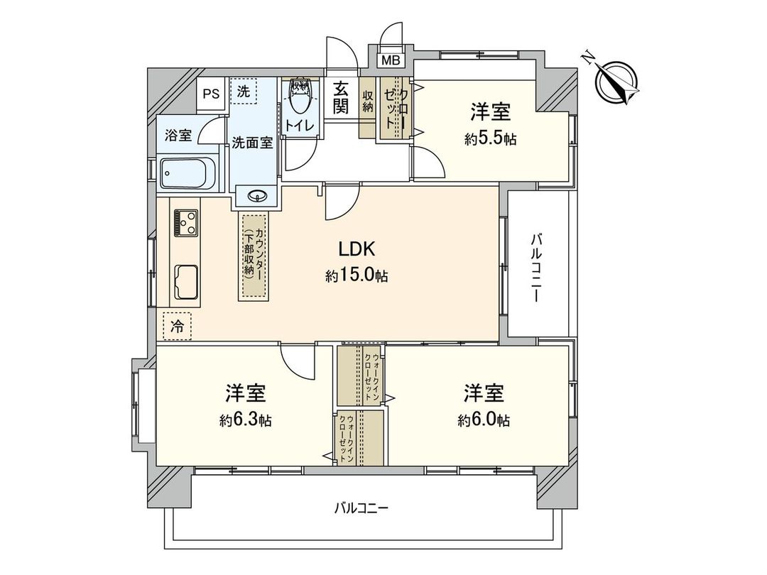 3LDK Apartment for Sale in Hakata Ward, Fukuoka - Thumbnail 3
