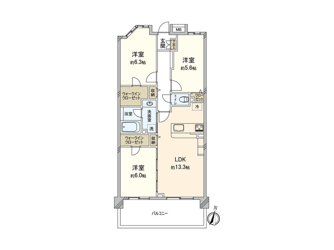 3LDK Apartment for Sale in Higashimurayama, Tokyo 70.56m² - Thumbnail 2