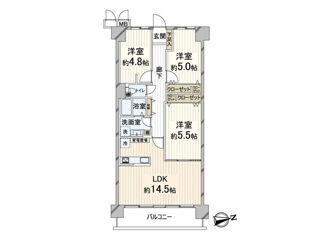 3LDK Apartment 66.4sqm in Higashiyodogawa-ku, Osaka - Thumbnail 3