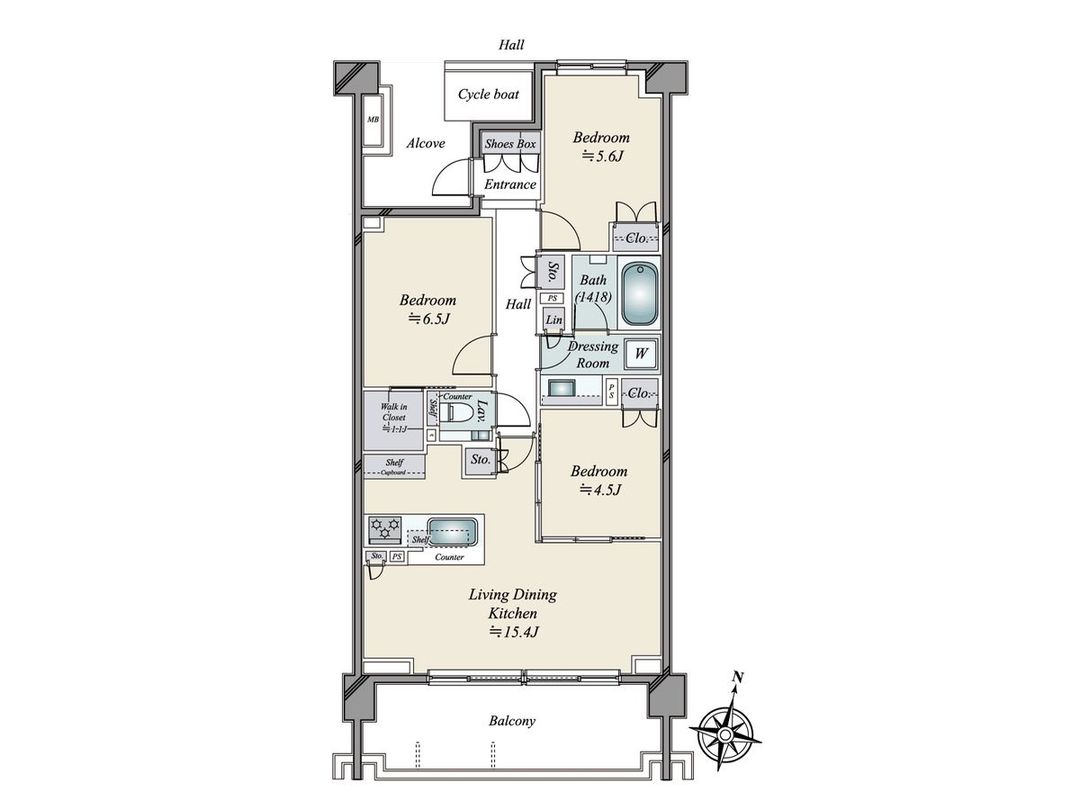 3LDK Apartment in The Park House Kamisaginomiya, Nakano, Tokyo - Thumbnail 3