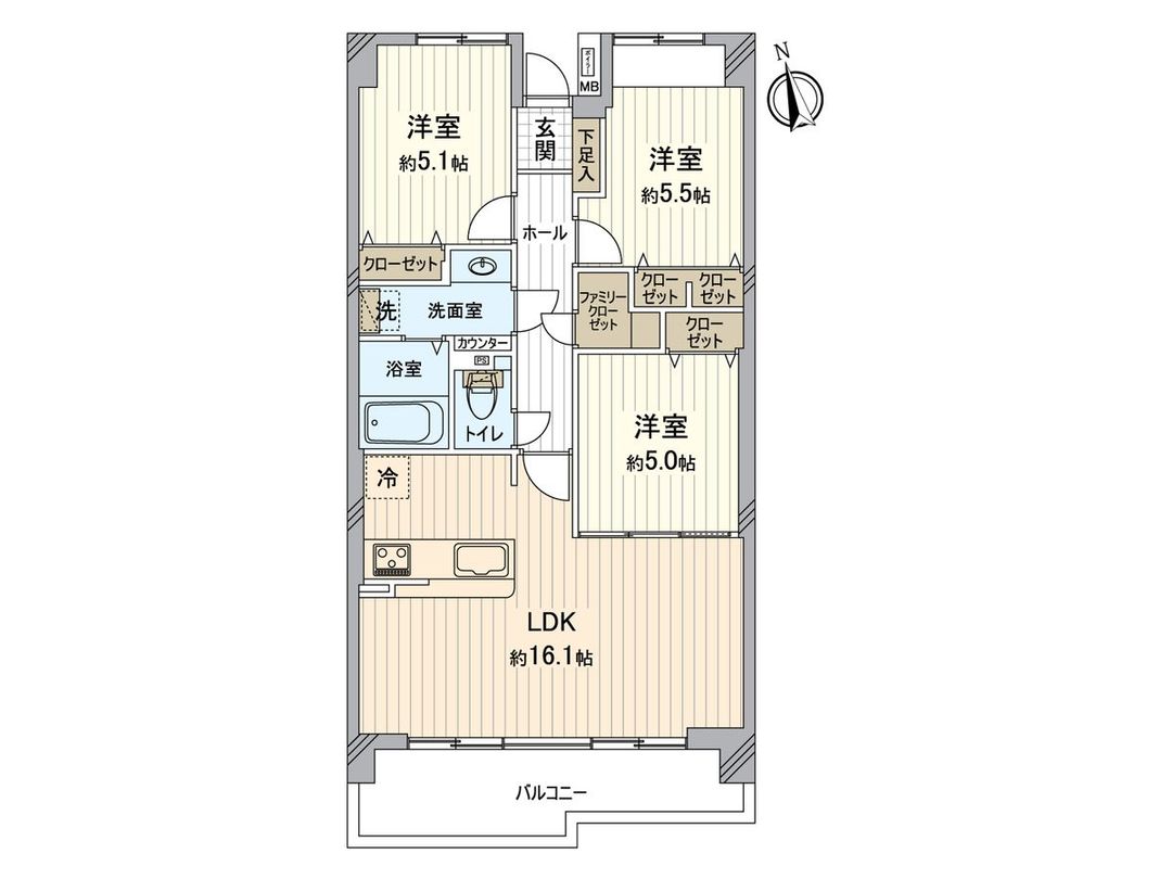 3LDK Apartment for Sale in Okayama City, 68.24 sqm - Thumbnail 3