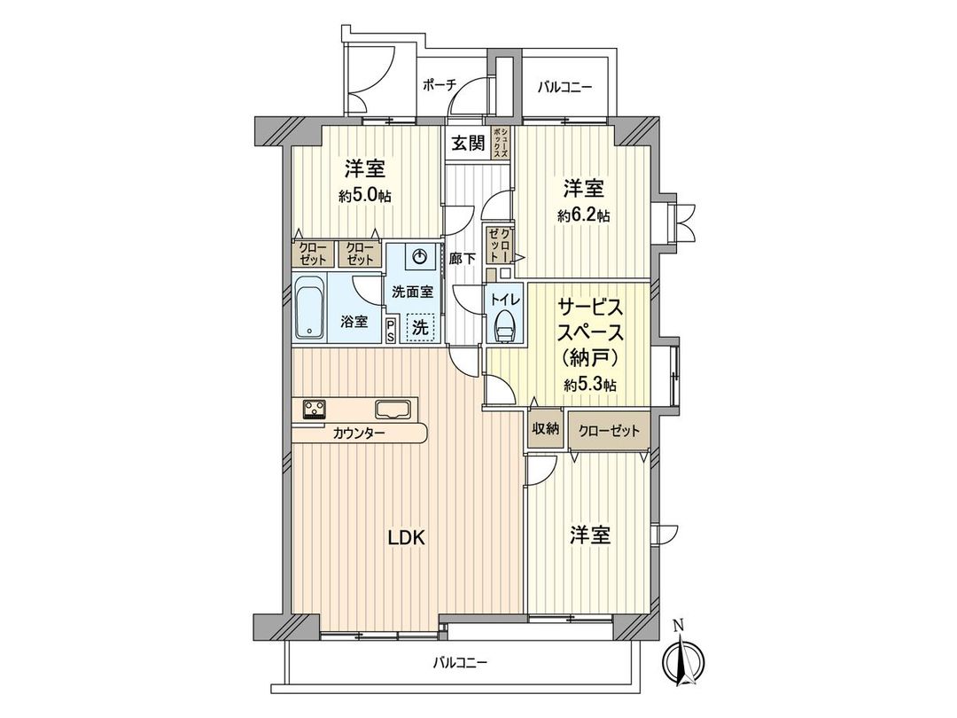 3SLDK Apartment for Sale in Kita-ku, Okayama City 83.71sqm - Thumbnail 3