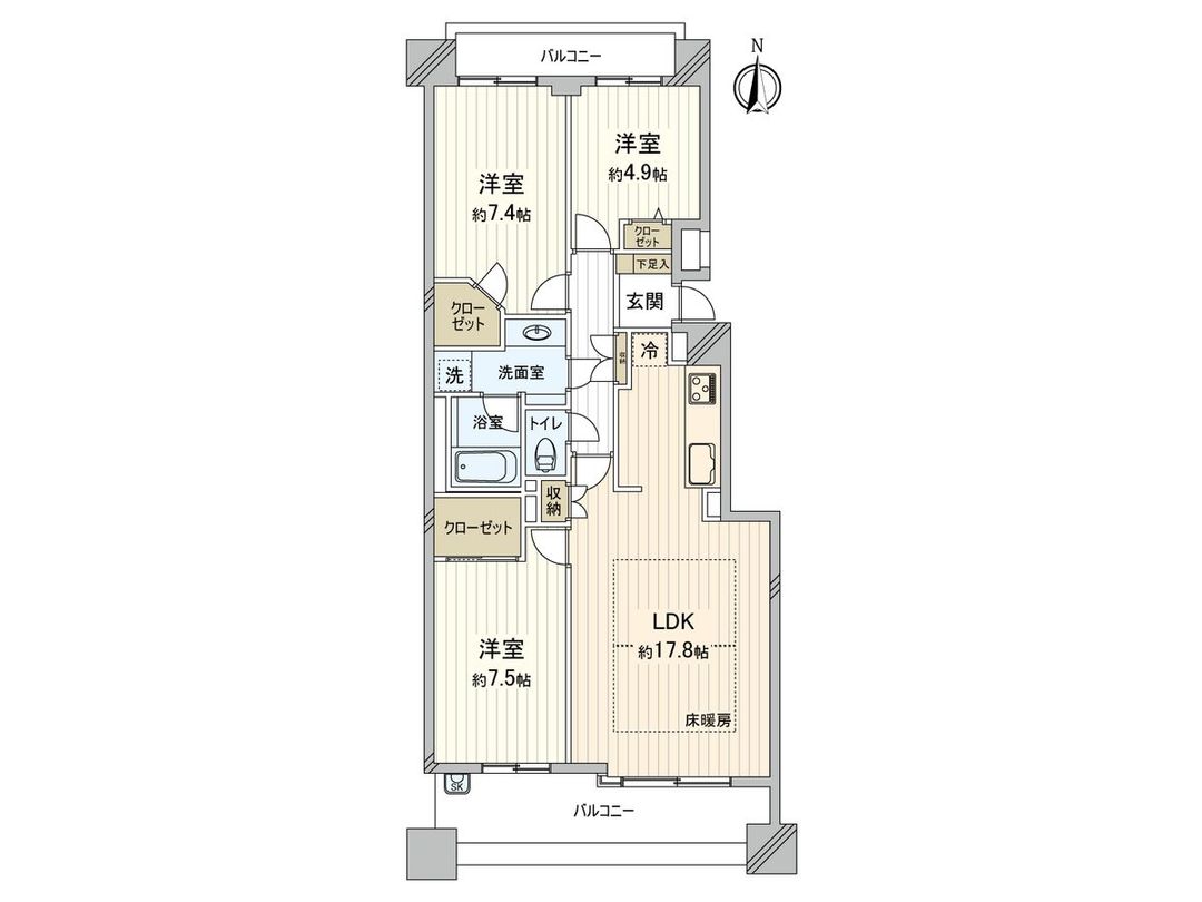Manners Fort Suite Terrace 3LDK Apartment in Itabashi, Tokyo - Thumbnail 3