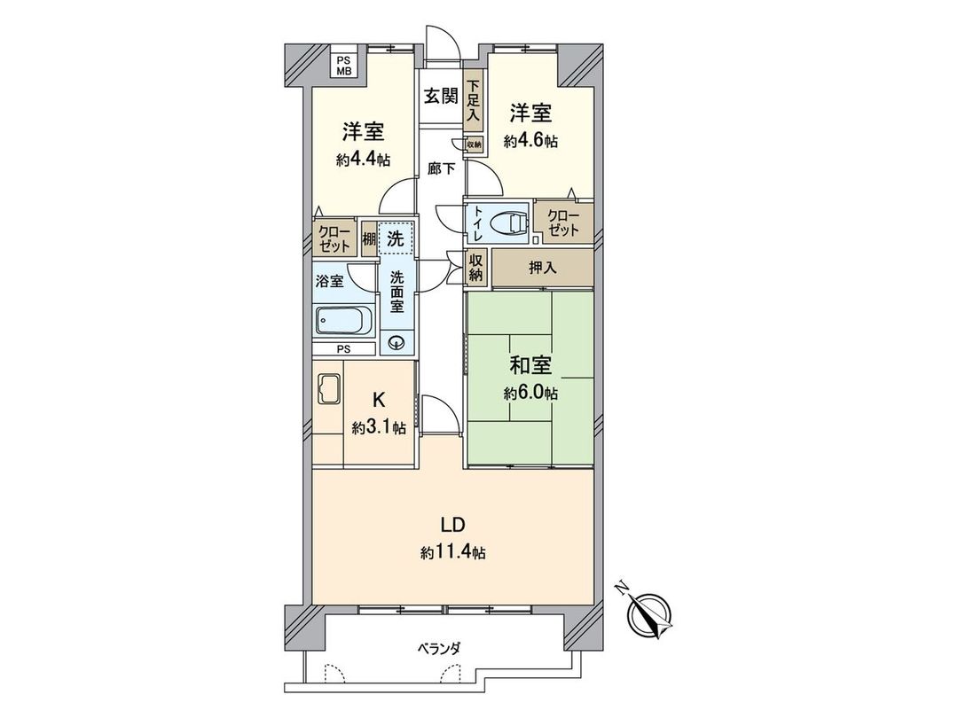 3LDK Apartment for Sale in Nata, Fukuoka City - 68.53 sqm - Thumbnail 3