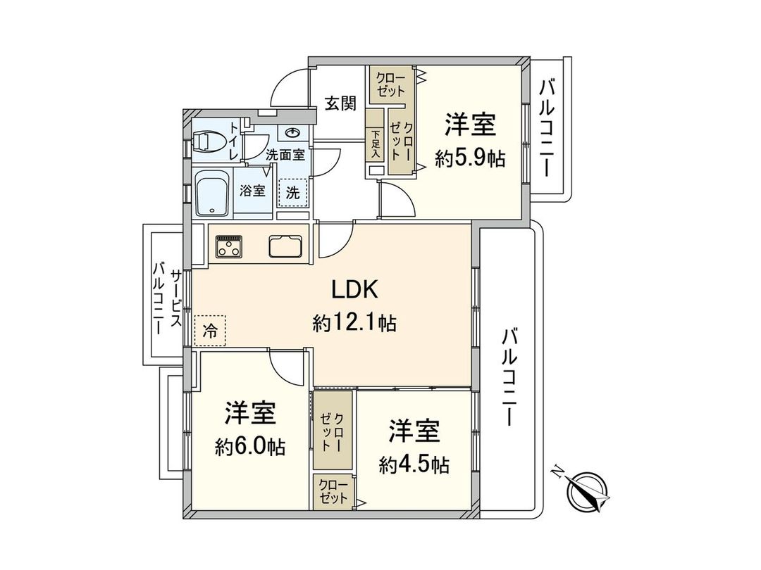 3LDK Apartment for Sale in Taga, Minami Ward, Fukuoka City - Thumbnail 3