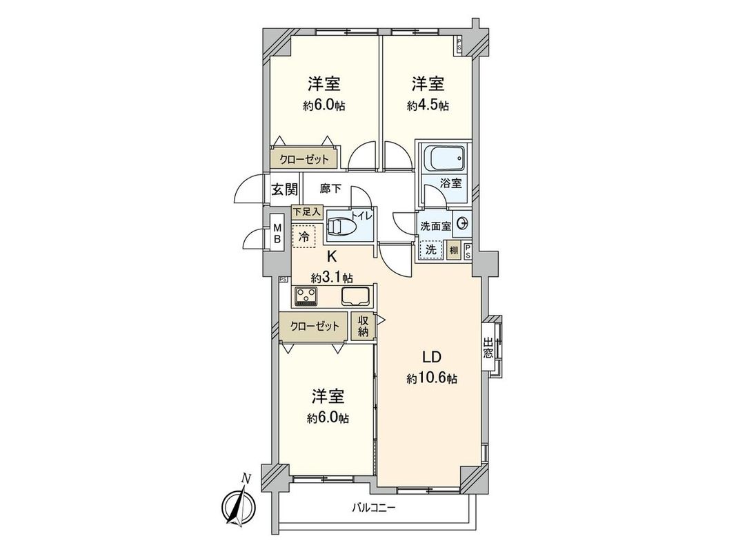 Cosmo Sakuragicho Grand Pole 3LDK Apartment for Sale in Yokohama - Thumbnail 3