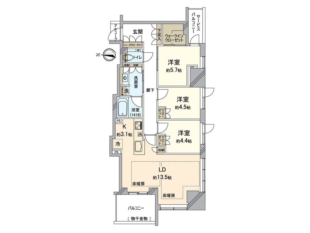 Geo Tower Sakaisuji Honmachi 3LDK Apartment for Sale in Osaka - Thumbnail 3
