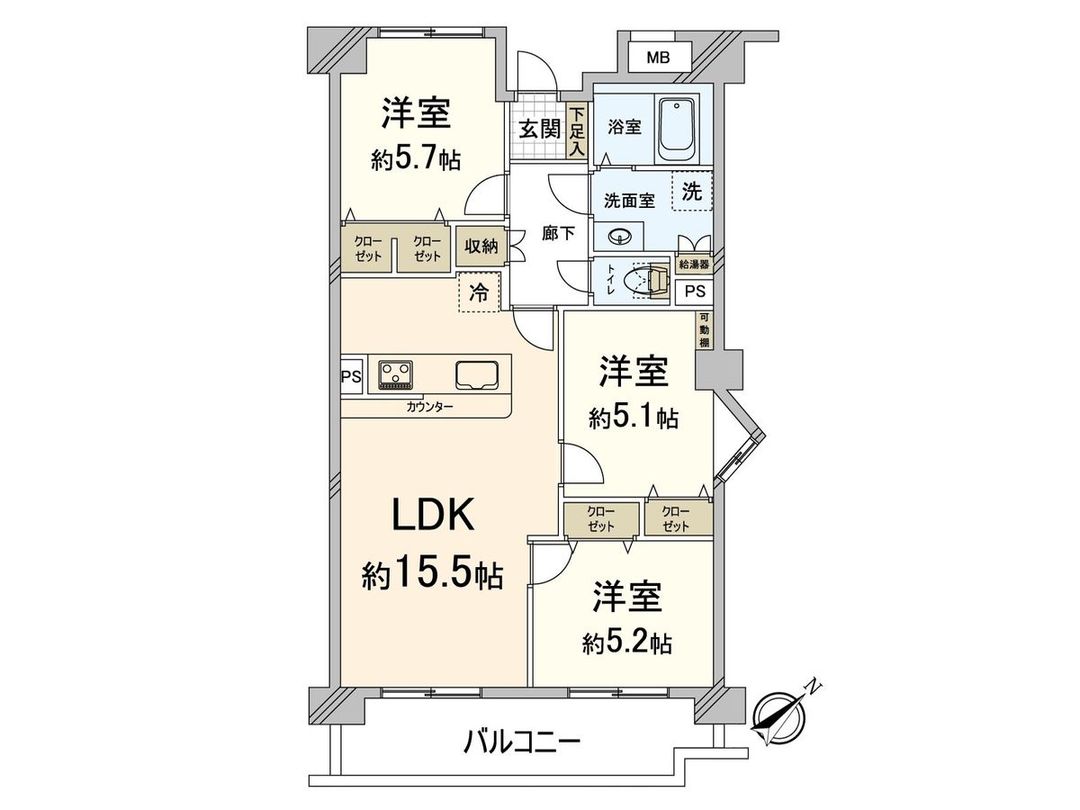 Renovated 3LDK Apartment in Hakata Ward, Fukuoka - Thumbnail 3