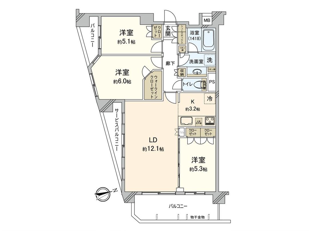 3LDK Condo in Fuchu, Tokyo | 2021 Build, Pet-Friendly, Mt. Fuji View - Thumbnail 3
