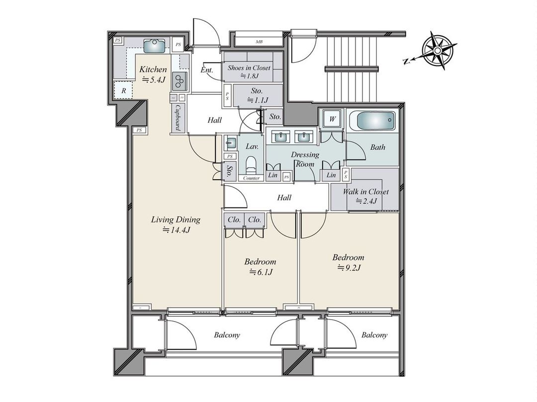 Azabudai Park House 2LDK Apartment for Sale in Minato, Tokyo - Thumbnail 2