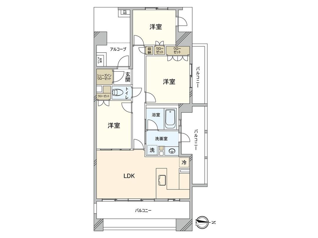 3LDK Corner Apartment for Sale in Koto, Tokyo - Lexcel Plaza - Thumbnail 3