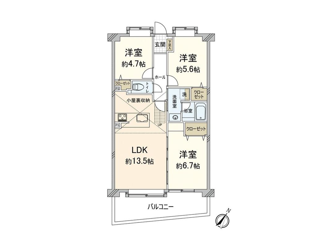 3LDK Apartment for Sale in Hakata-ku, Fukuoka City - Thumbnail 3