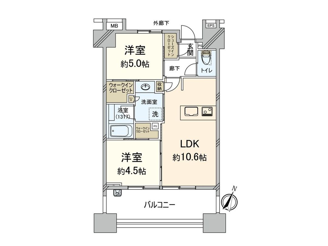 2LDK Apartment in Chuo-ku, Fukuoka City for 48.7 Million Yen - Thumbnail 3