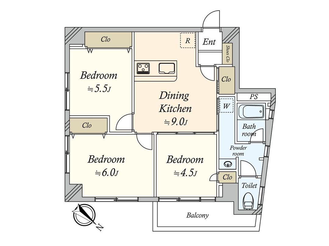3DK Apartment for Sale in Shinagawa-ku, 58.36m² - Thumbnail 3