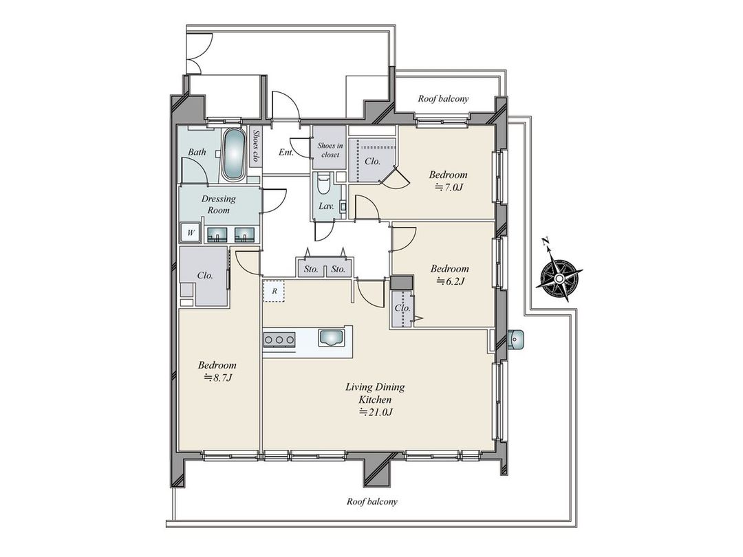 Classy House Meguro Sengoku 3LDK Apartment for Sale in Tokyo - Thumbnail 3