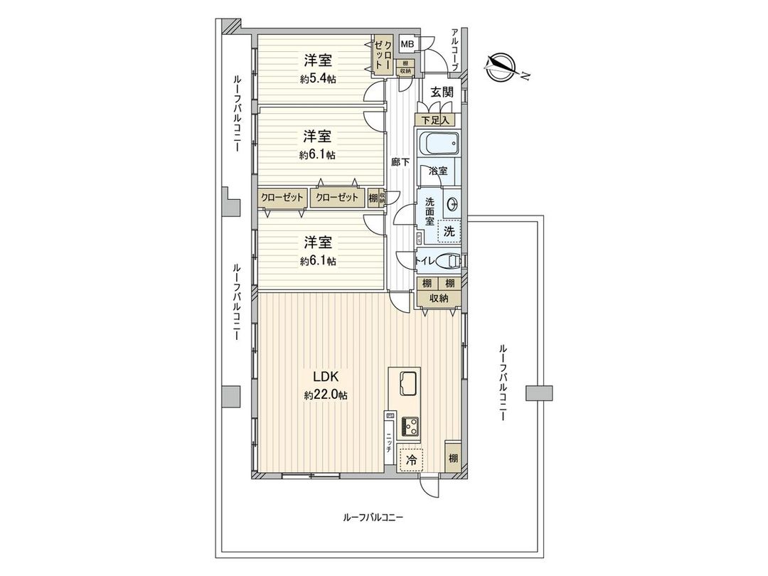 3LDK Apartment for Sale Near Minami-Rinkan Station, Yamato - Thumbnail 3