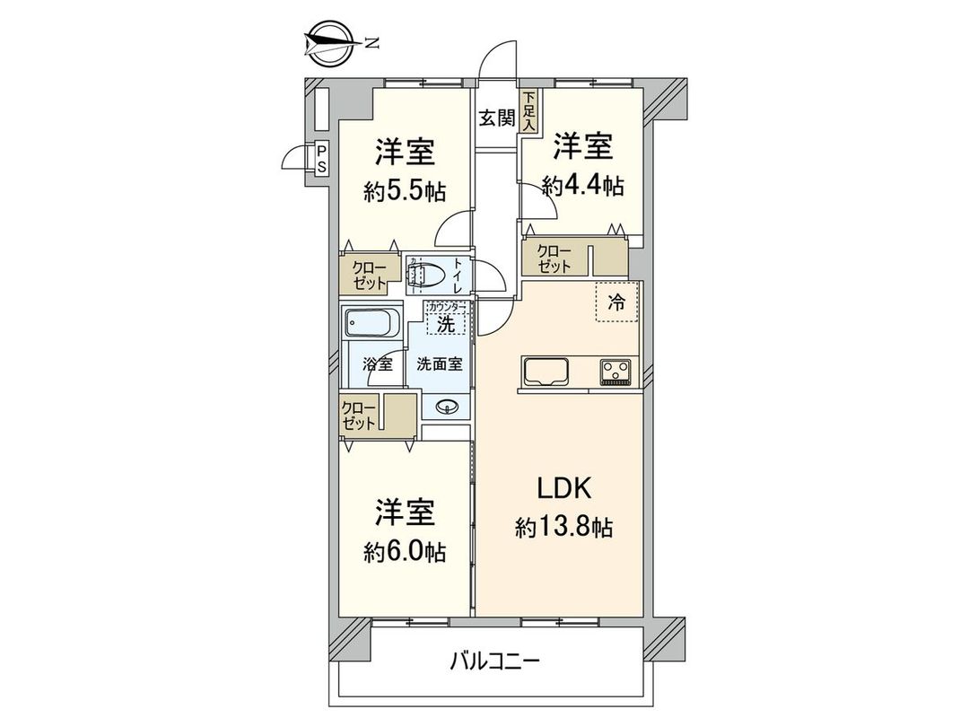 Renovated 3LDK Apartment in Fukuoka City Nishi Ward 64.45m² - Thumbnail 3