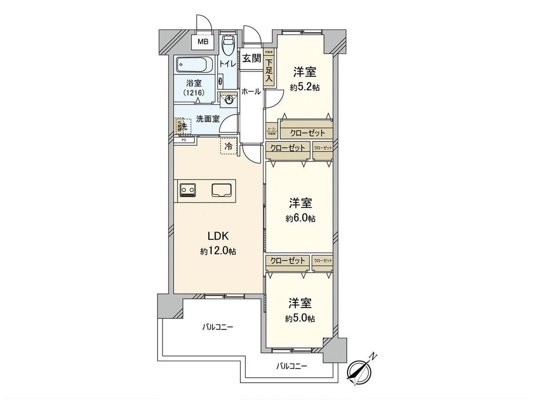 Renovated 3LDK Apartment in Fukuoka's Sawara Ward - Thumbnail 3