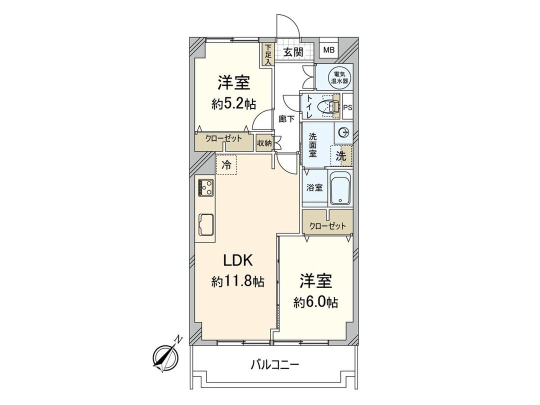 2LDK Apartment in Yakuin, Fukuoka City - 56.1 sqm - Thumbnail 3