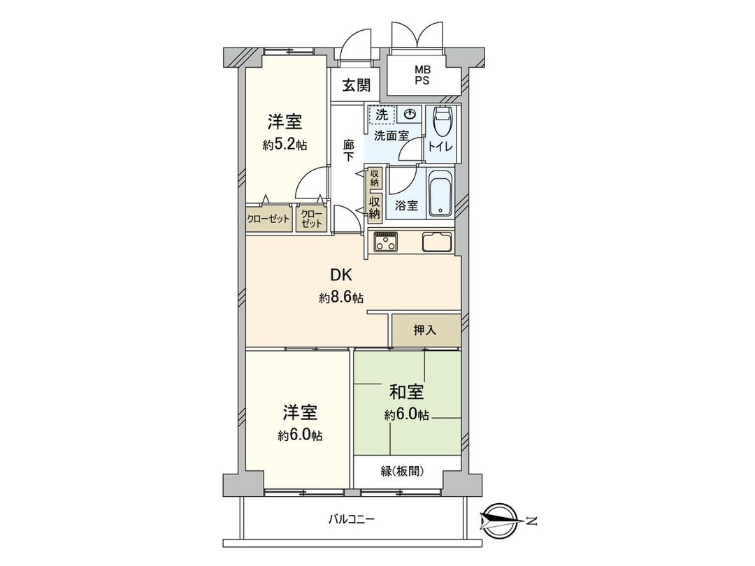 3LDK Apartment for Sale near Suminodo Station, Daito City - Thumbnail 3