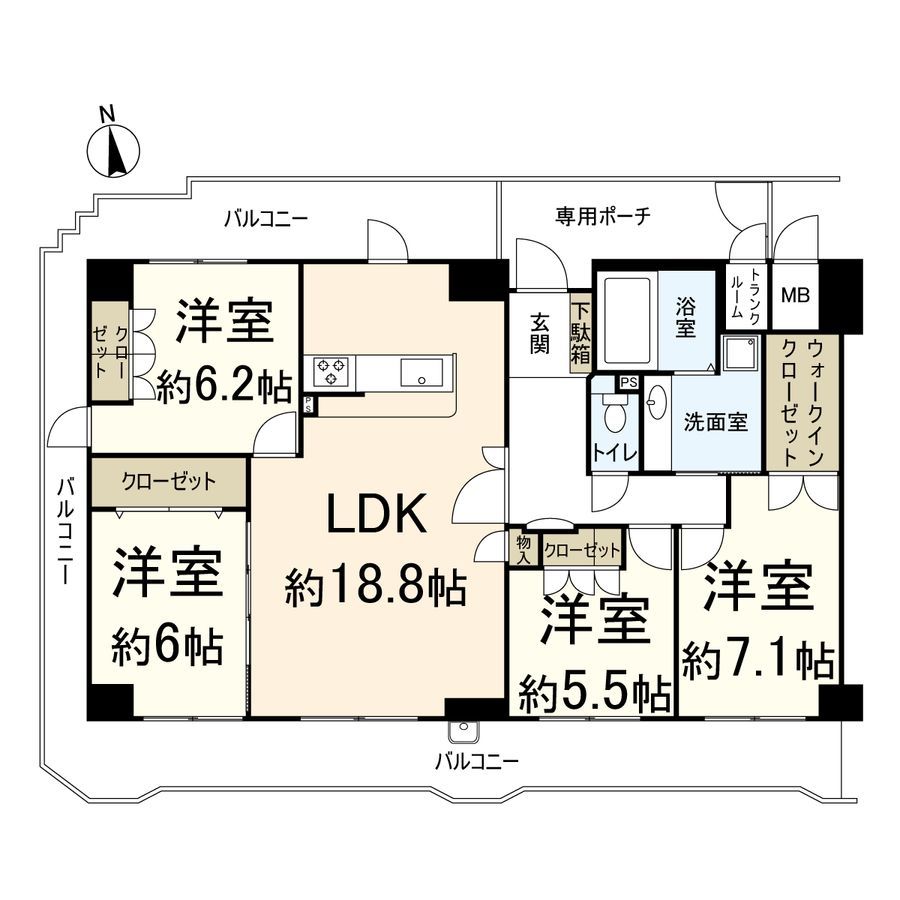 4LDK Apartment for Sale in Higashiosaka, Osaka - Top Floor Corner Unit - Thumbnail 3