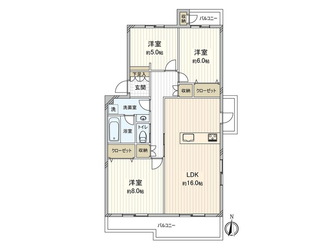 3LDK Apartment for Sale in Suzugamine-cho, Hiroshima City - Thumbnail 2
