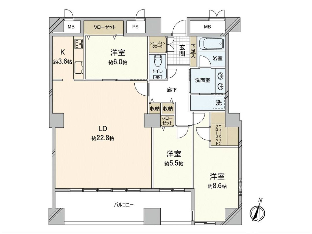 3LDK Apartment for Sale in Momochihama, Fukuoka City - 109.41 sqm - Thumbnail 3