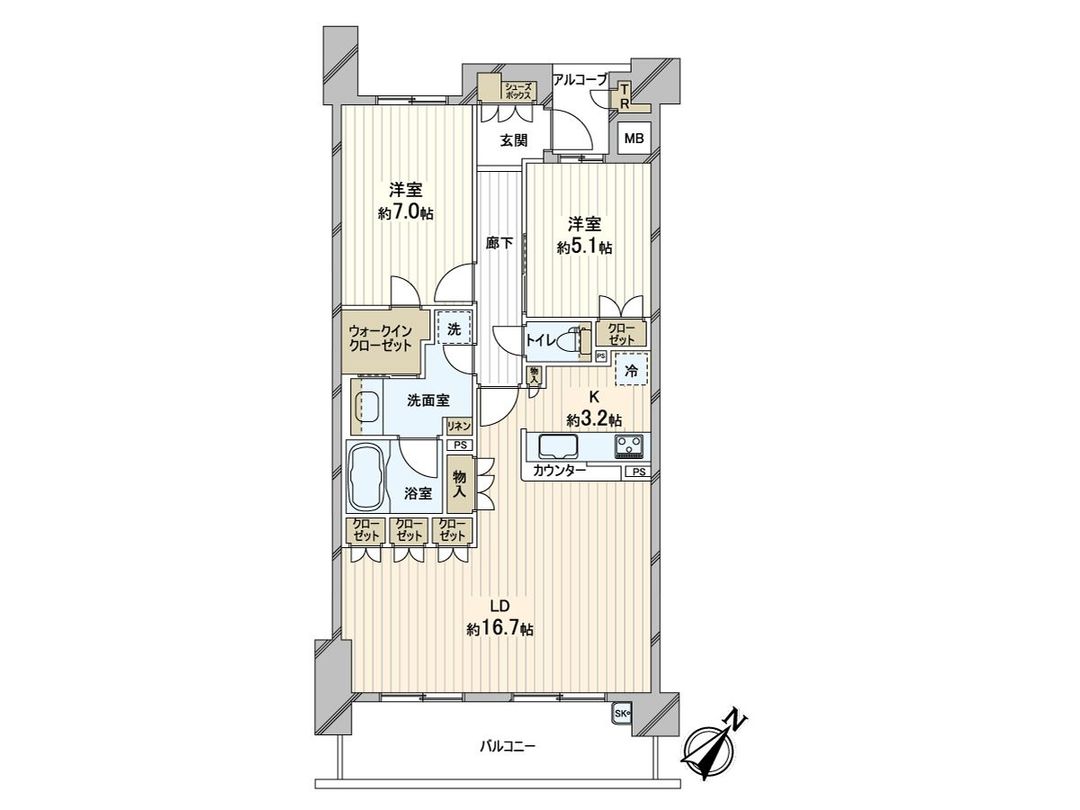 2LDK Apartment for Sale in Haruhino, Kawasaki - Ridence Square - Thumbnail 3