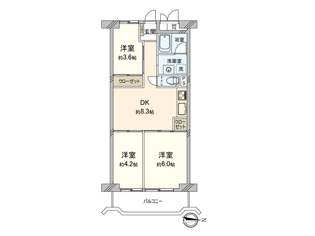 3DK Apartment for Sale in Jōtō Ward, Osaka - 49.05 sqm - Thumbnail 3