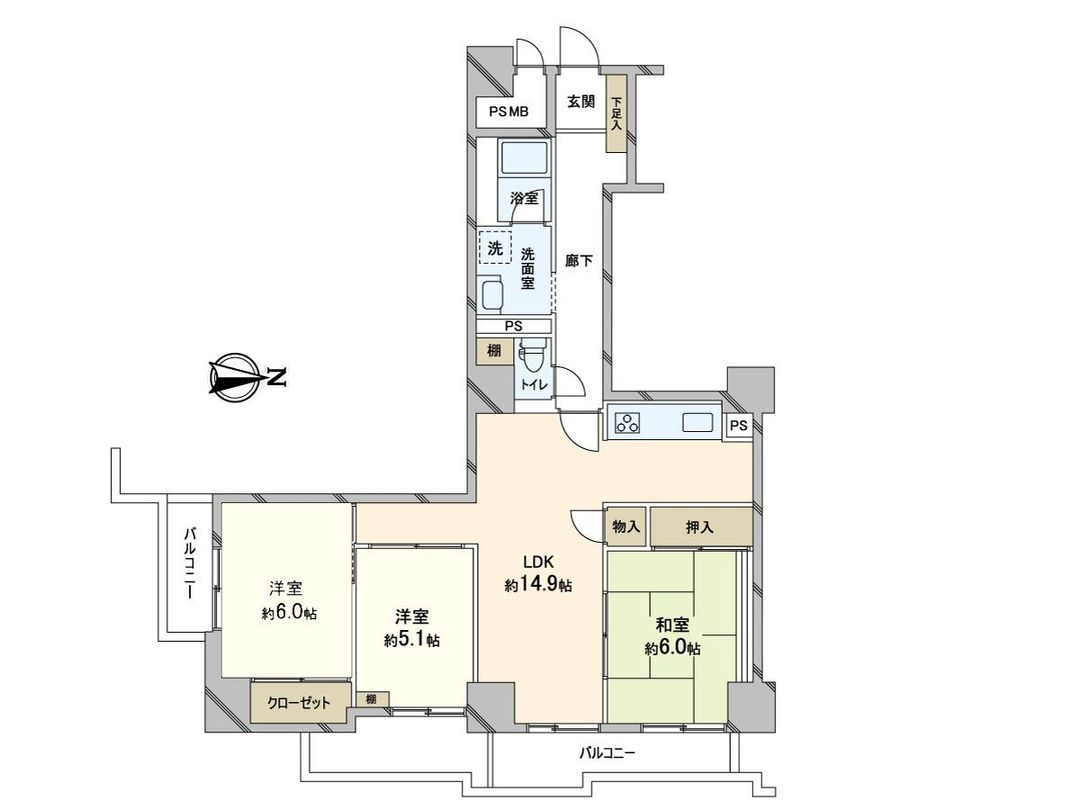 3LDK Apartment 83.74sqm in Kita-ku Osaka with River View - Thumbnail 3
