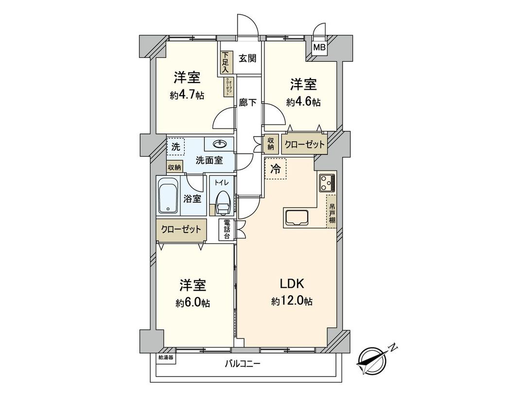 Renovated 3LDK Apartment 66.15m² in Kohokudai, Yokohama - Thumbnail 2