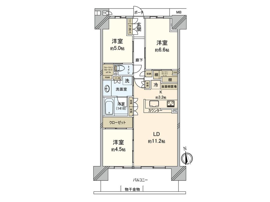 3LDK Apartment for Sale in Ebina, Kanagawa - 70.03 sqm - Thumbnail 3
