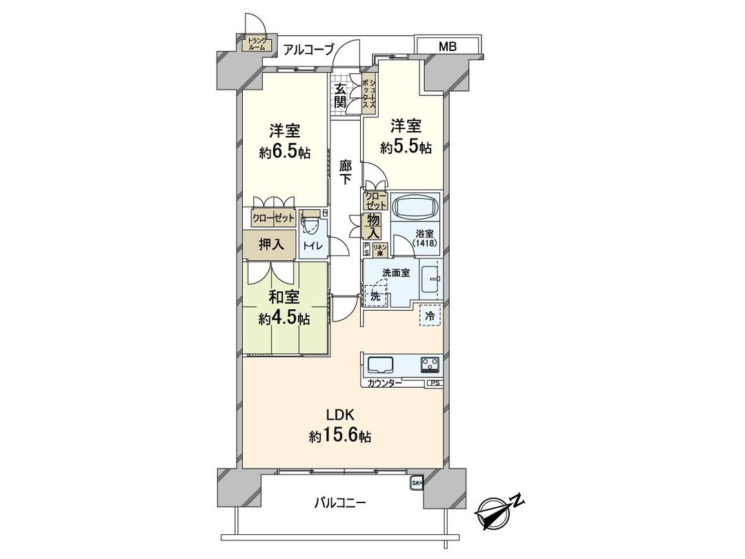 3LDK Apartment in The Senri Gardens Bright Wing, Suita - Thumbnail 3