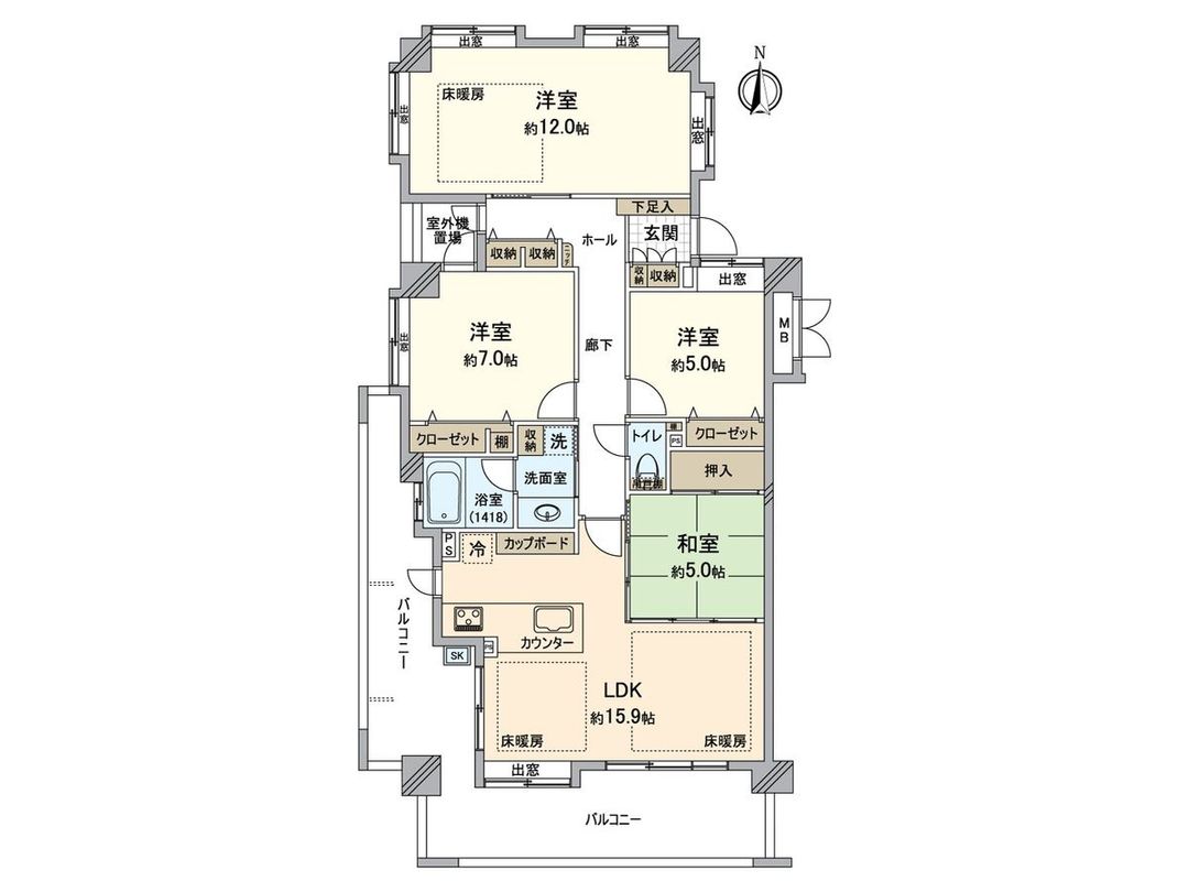4LDK Apartment for Sale in Higashi Ward, Fukuoka City - 98.34 sqm - Thumbnail 3