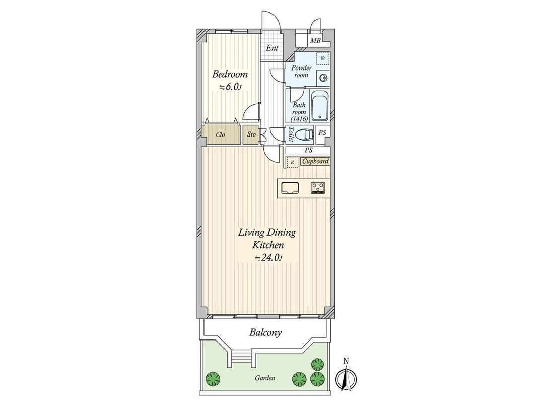 Ocean View 1LDK Apartment in Kamakura, Kanagawa - Thumbnail 3