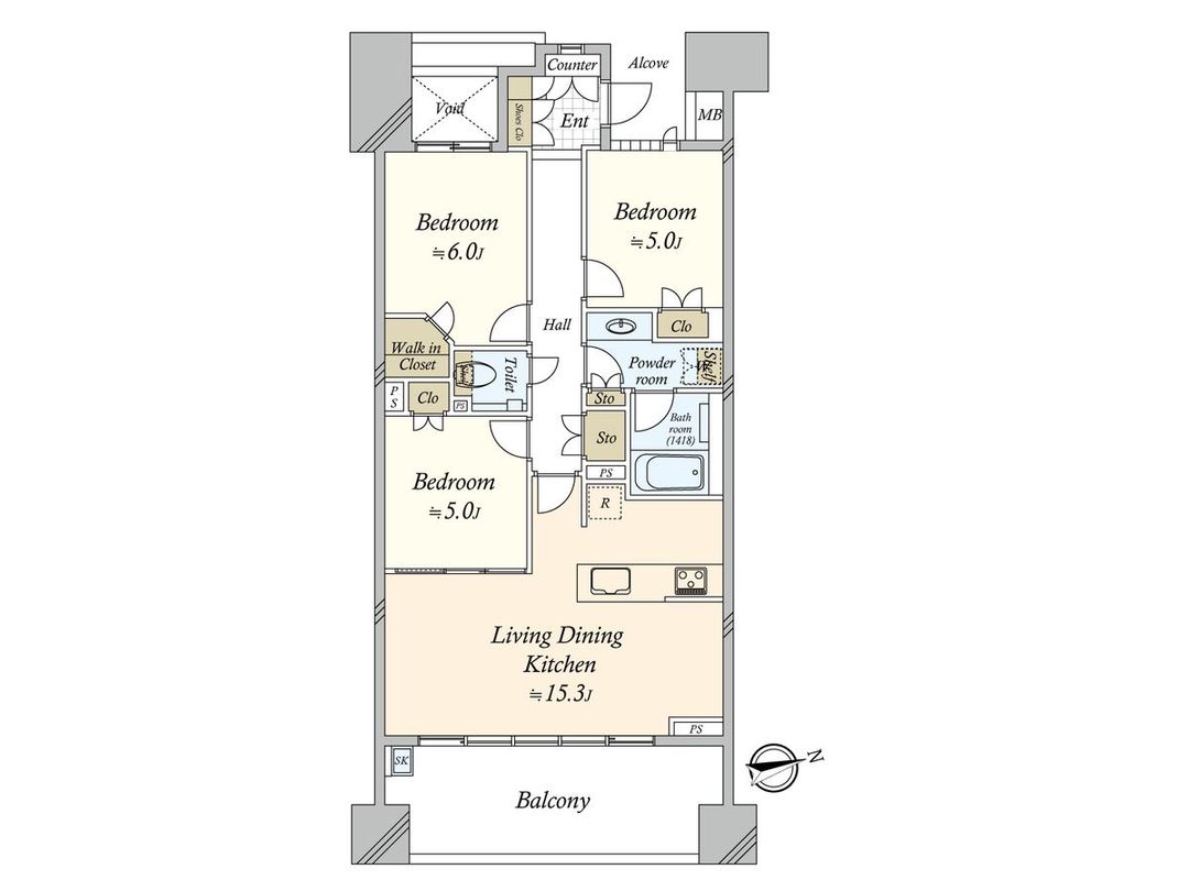 Renovated 3LDK Apartment in Meguro, 73.85 sqm - Thumbnail 3