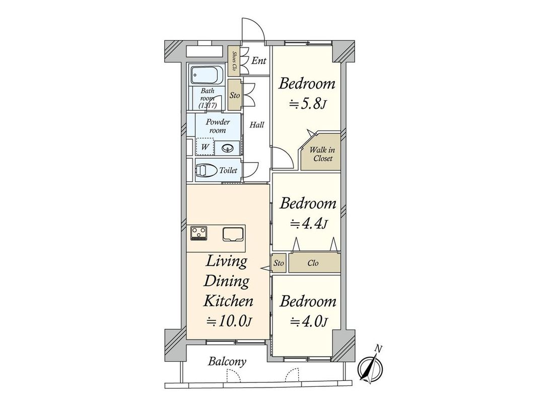 Renovated 3LDK Apartment in Chuo Ward, Fukuoka - Thumbnail 3