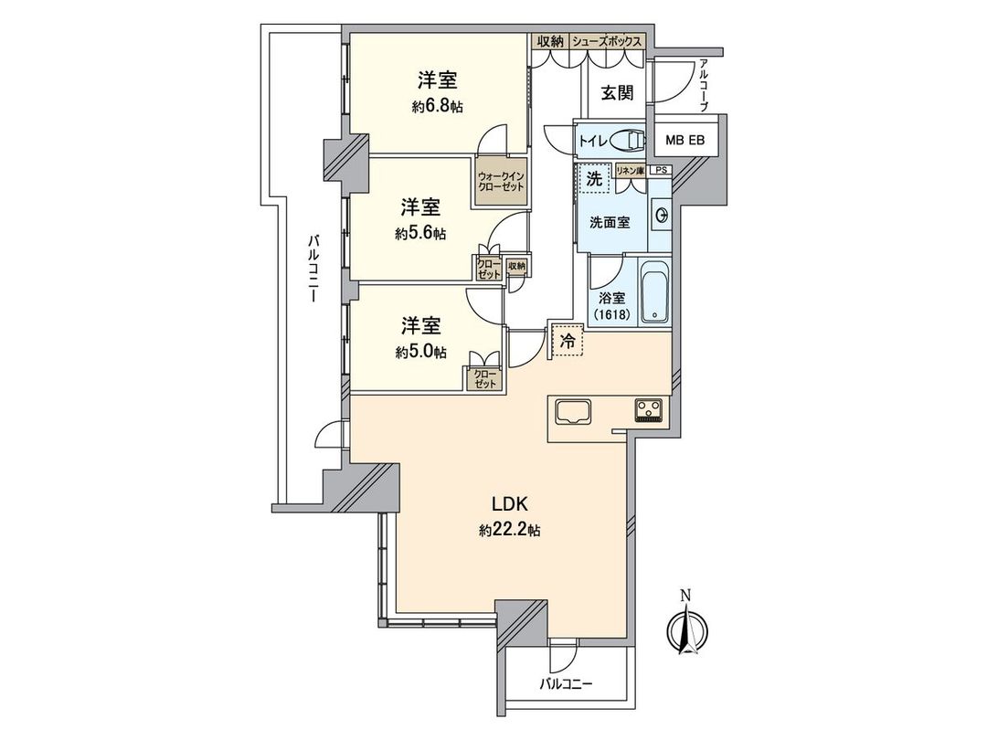3LDK Apartment in Shieria Tower Osaka Horie, Nishi Ward, Osaka - Thumbnail 3