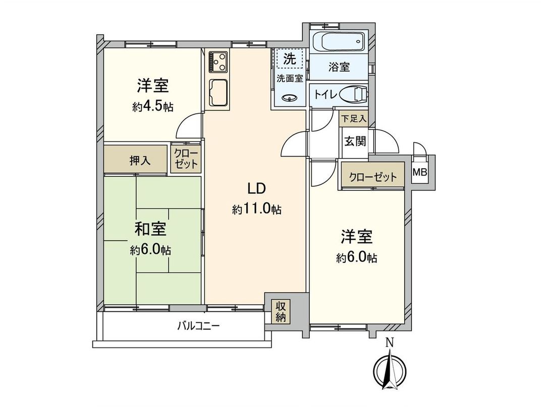 3LDK Apartment for Sale in Mitaka, Tokyo - 65.8 sqm - Thumbnail 3