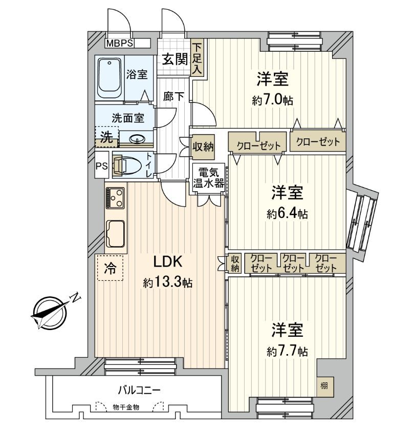 3LDK Apartment for Sale Near Yokogawa Station, Hiroshima - Thumbnail 3