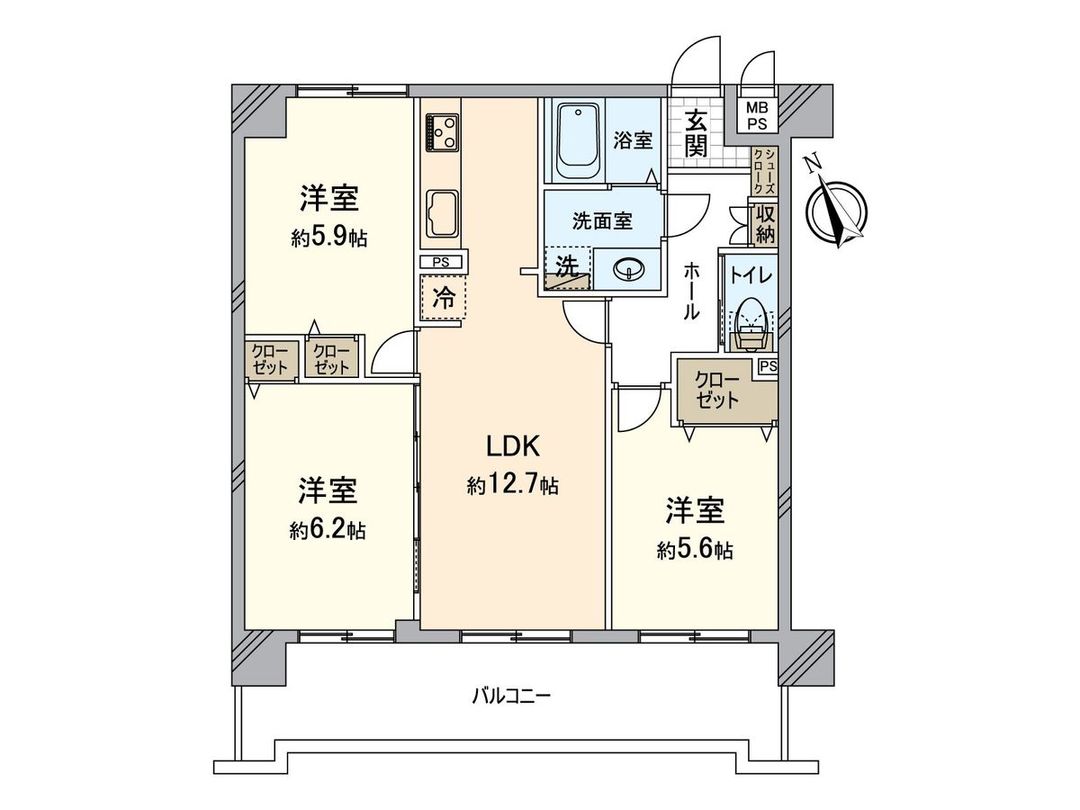 Renovated 3LDK Apartment in Higashi-ku, Fukuoka - Thumbnail 3
