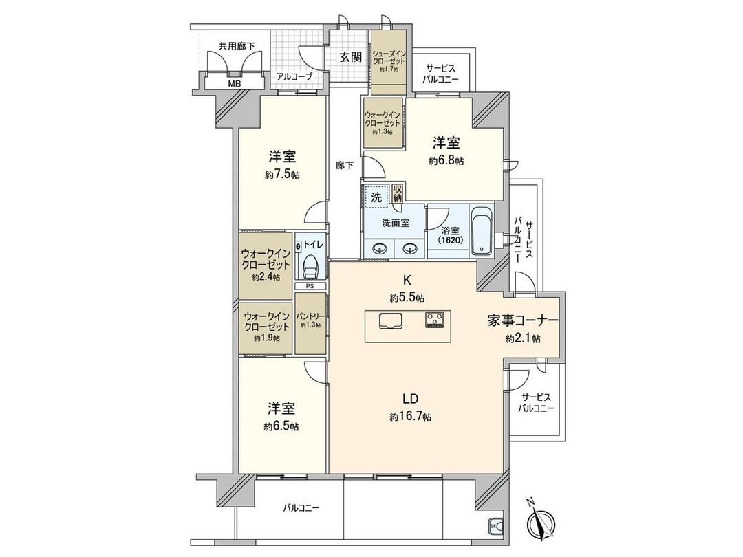 3LDK Apartment for Sale in Okayama City Kita Ward - Thumbnail 3