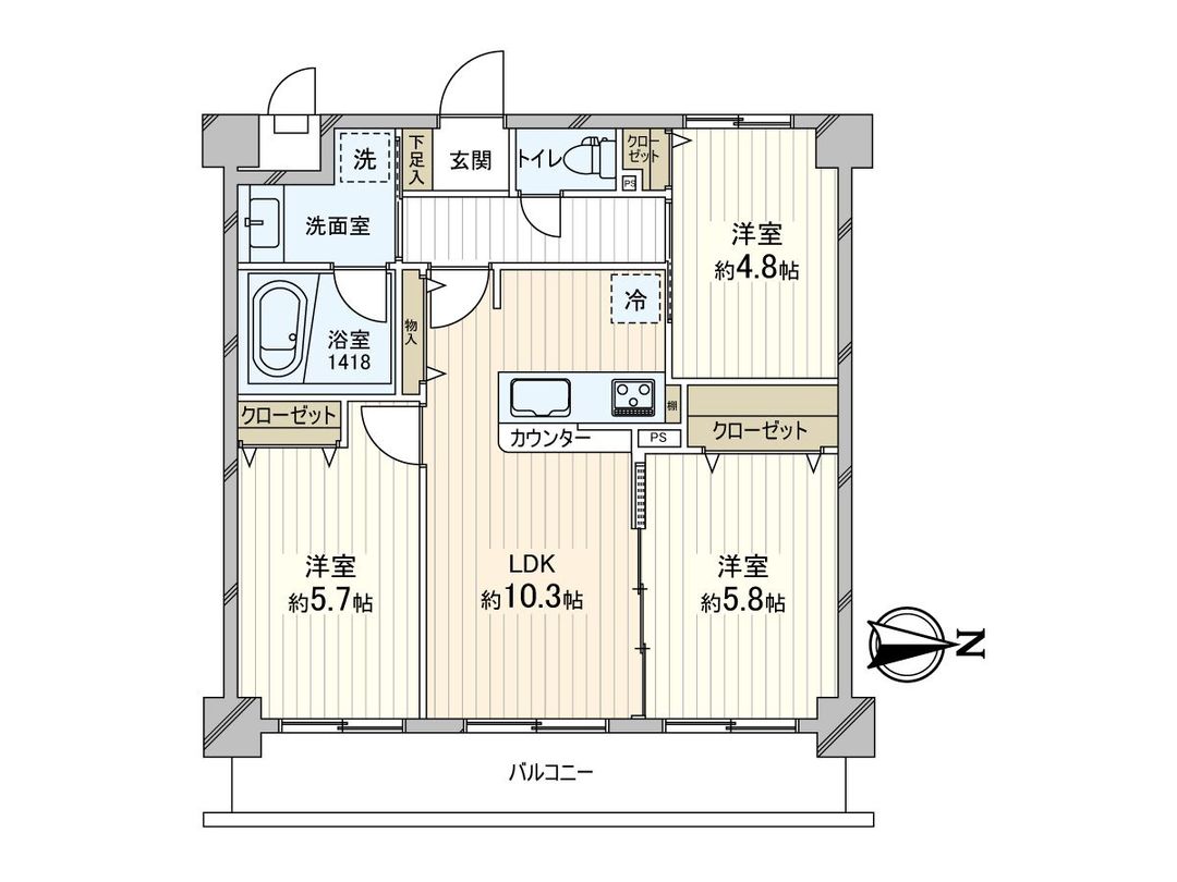 3LDK Renovated Apartment in Nakanojima, Kawasaki - Thumbnail 3